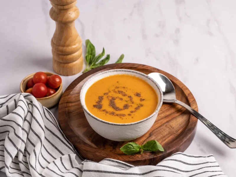 Roasted Cherry Tomato & Basil Soup