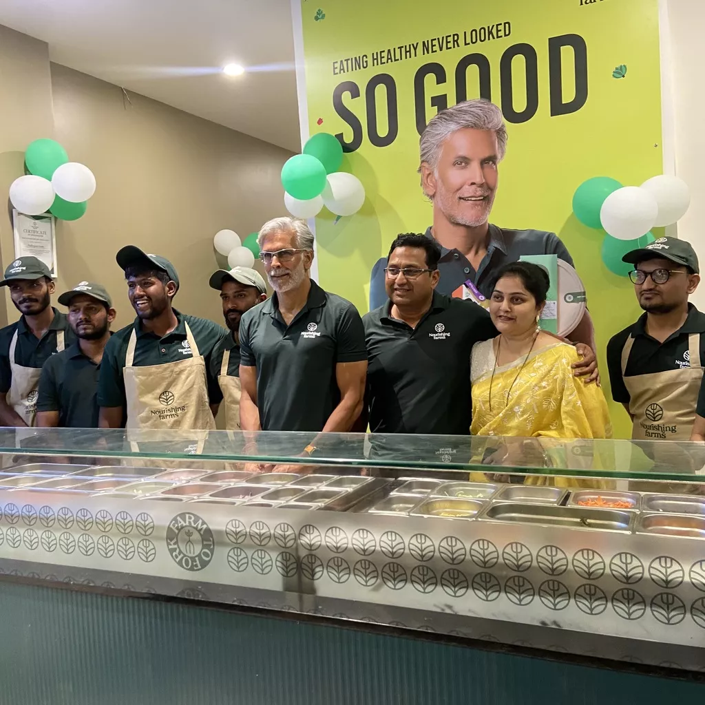 At a cafe with Milind Soman